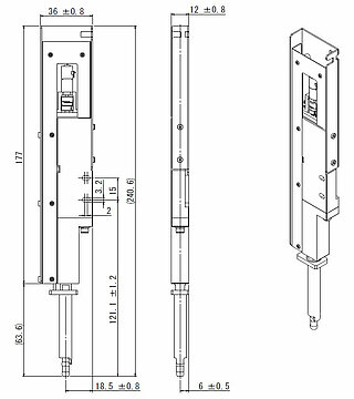 Abmessungen Mikro Pipettenpumpe 12mm