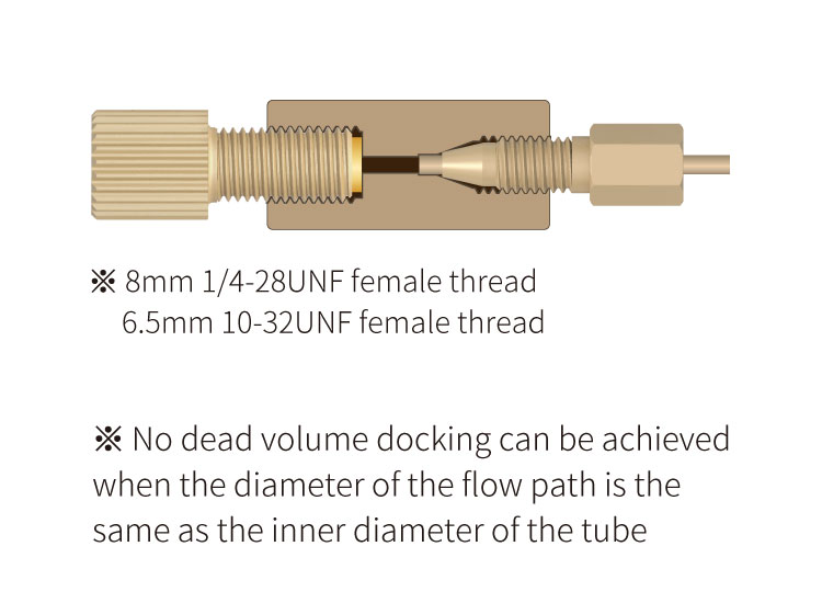 PEEK Female Thread Straight Adapter Setup