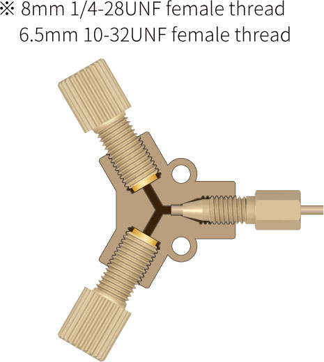 PEEK Female Thread Y-Adapter Setup