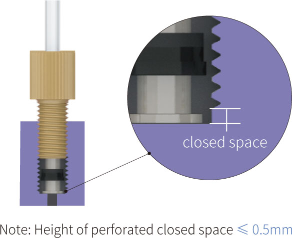 PEEK-Fittings installation space